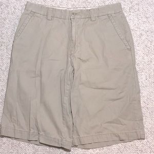 Flat front khaki shorts